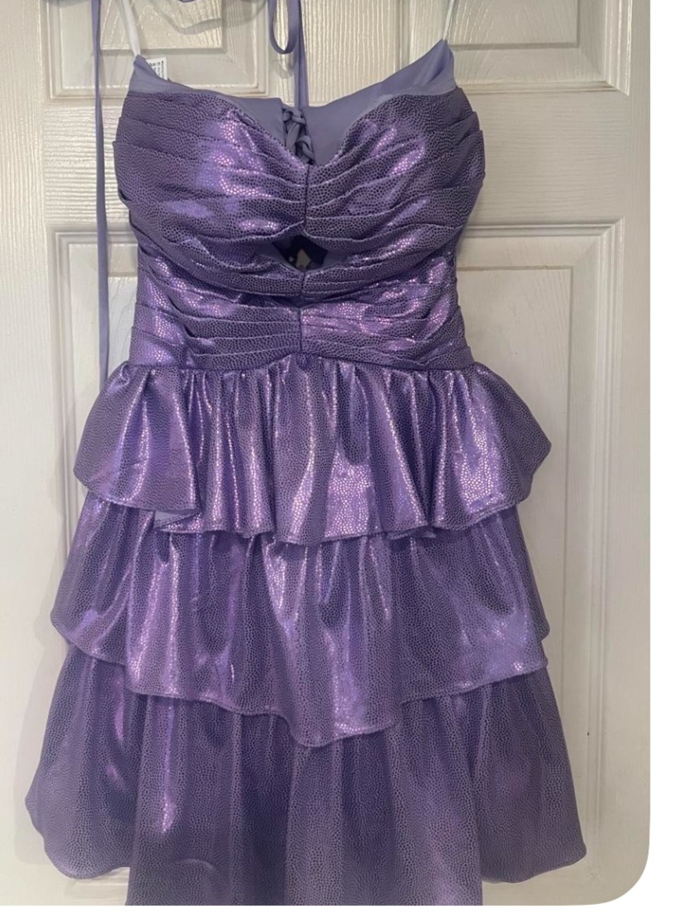 Strapless Purple Layered Party Dress